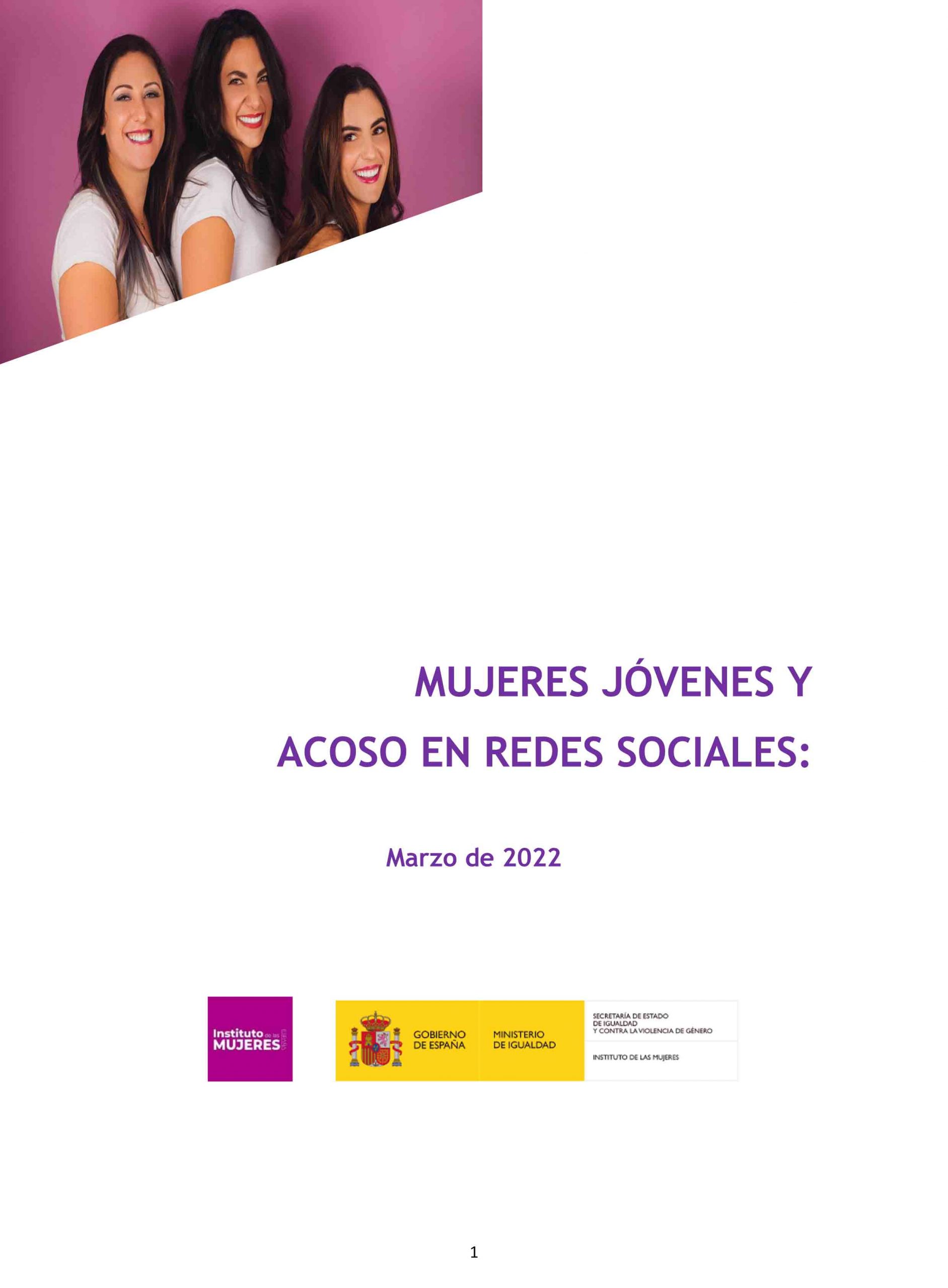 El Ministerio de Igualdad publica el estudio “Mujeres jóvenes y acoso en redes sociales: marzo de 2022”